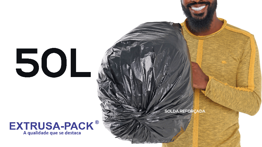 Saco de lixo 50 litros: Versatilidade e resistência para o dia a dia.
