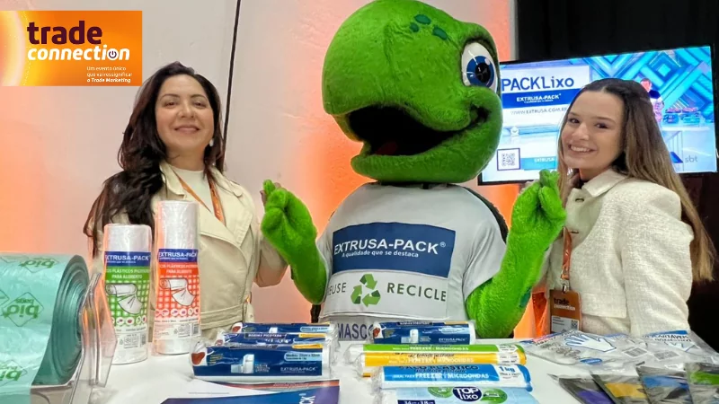 Extrusa-Pack forneceu sacos para lixo biodegradáveis ao Trade Connection.